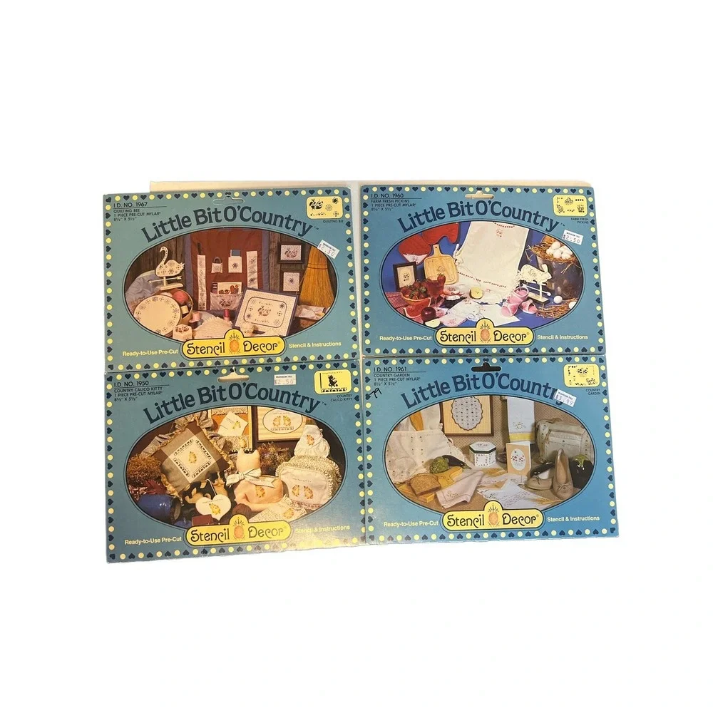 Little Bit‎ O' Country Stencil Decor Lot Of 6 Pre-Cut NOS 2 Used